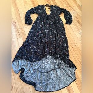 Bohemian Floral Black Maxi Dress